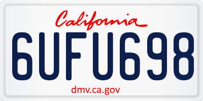 CA license plate 6UFU698