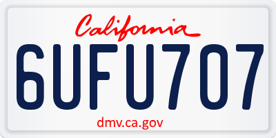 CA license plate 6UFU707