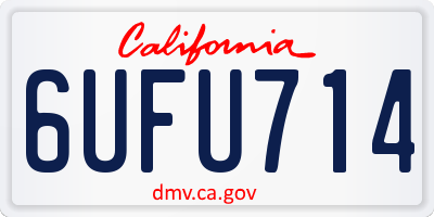 CA license plate 6UFU714