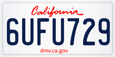 CA license plate 6UFU729