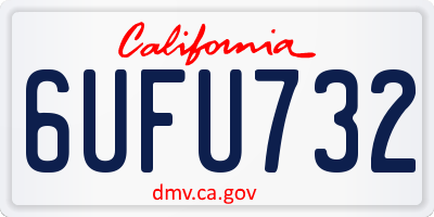 CA license plate 6UFU732