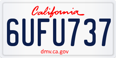 CA license plate 6UFU737