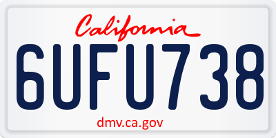 CA license plate 6UFU738