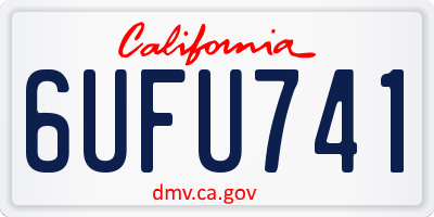 CA license plate 6UFU741