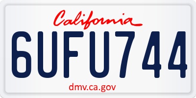 CA license plate 6UFU744