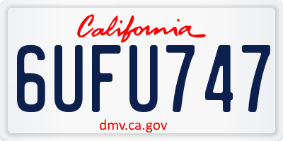 CA license plate 6UFU747