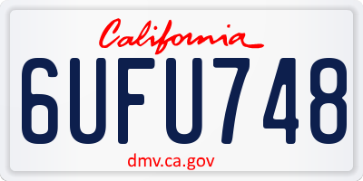 CA license plate 6UFU748
