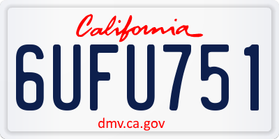 CA license plate 6UFU751
