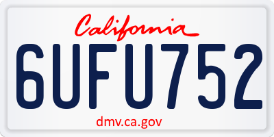 CA license plate 6UFU752
