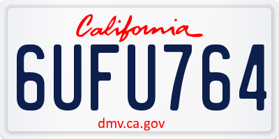 CA license plate 6UFU764