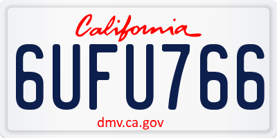 CA license plate 6UFU766