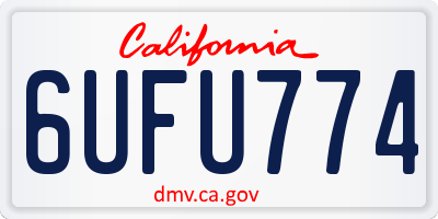 CA license plate 6UFU774