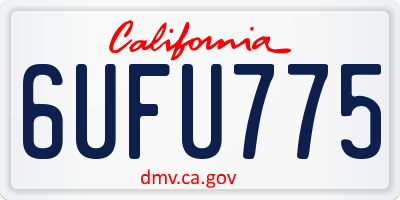 CA license plate 6UFU775