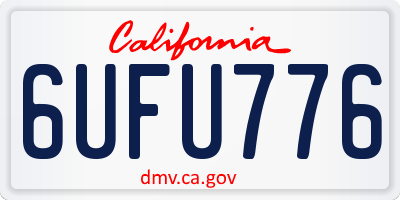 CA license plate 6UFU776