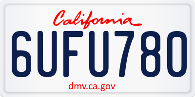 CA license plate 6UFU780