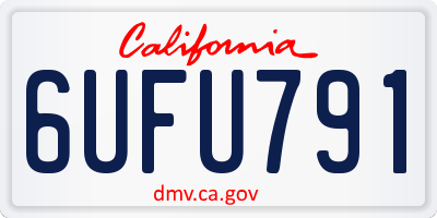 CA license plate 6UFU791
