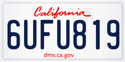 CA license plate 6UFU819