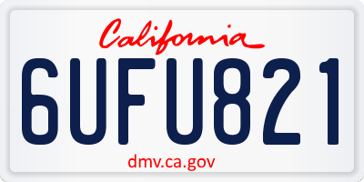 CA license plate 6UFU821