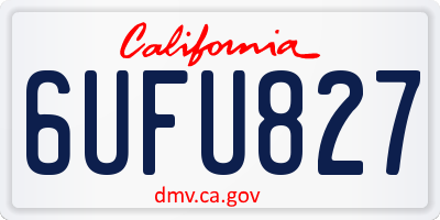 CA license plate 6UFU827