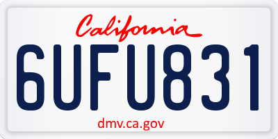 CA license plate 6UFU831