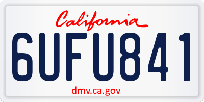 CA license plate 6UFU841