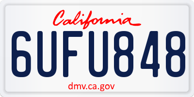 CA license plate 6UFU848