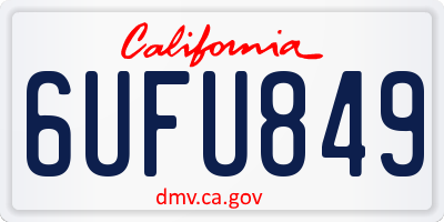 CA license plate 6UFU849
