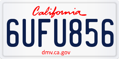 CA license plate 6UFU856