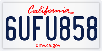CA license plate 6UFU858