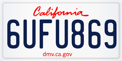 CA license plate 6UFU869