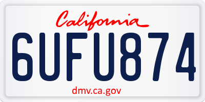 CA license plate 6UFU874