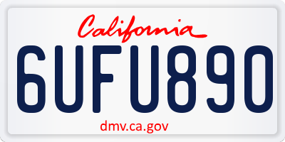CA license plate 6UFU890