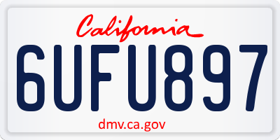 CA license plate 6UFU897