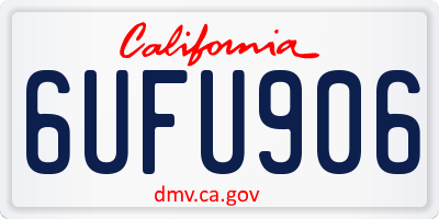 CA license plate 6UFU906