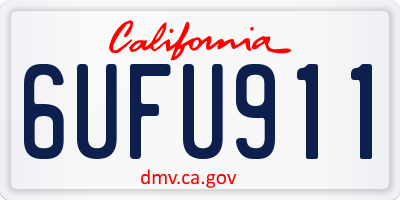 CA license plate 6UFU911