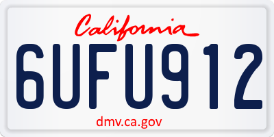 CA license plate 6UFU912