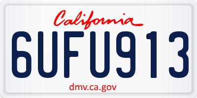 CA license plate 6UFU913