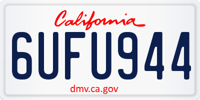 CA license plate 6UFU944