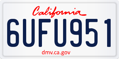 CA license plate 6UFU951