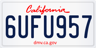 CA license plate 6UFU957