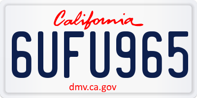 CA license plate 6UFU965