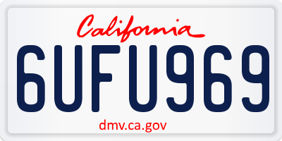 CA license plate 6UFU969