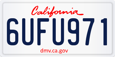 CA license plate 6UFU971