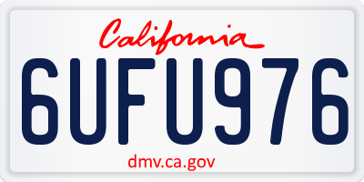 CA license plate 6UFU976