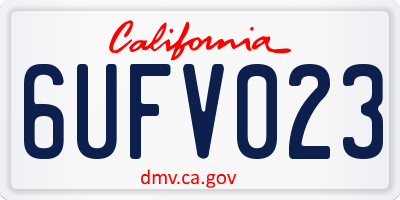 CA license plate 6UFV023