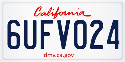CA license plate 6UFV024