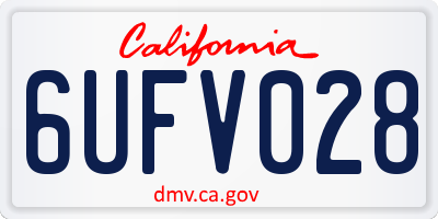 CA license plate 6UFV028