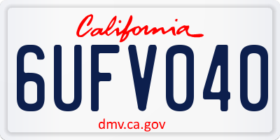 CA license plate 6UFV040