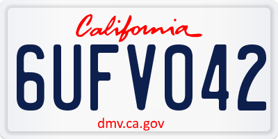CA license plate 6UFV042