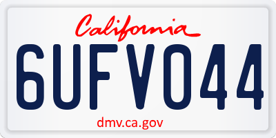 CA license plate 6UFV044